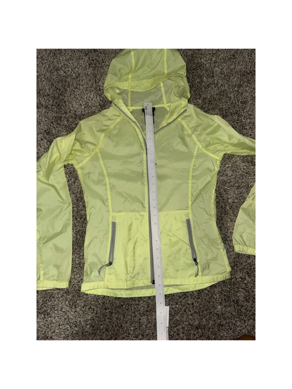 The North Face Neon Yellow Windbreaker Jacket XS Lightweight Hooded Running - Picture 3 of 11